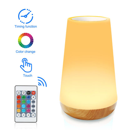 Wood grain remote control touch night light