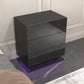 3 storage drawers led lights end table