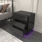 3 storage drawers led lights end table