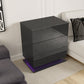 3 storage drawers led lights end table