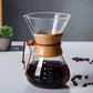 Chemex Coffee Hand Brewed Coffee Glass kettle 400ml/600ml/800ml Drip Wooden Collar Coffee Brew Kettle Coffee maker