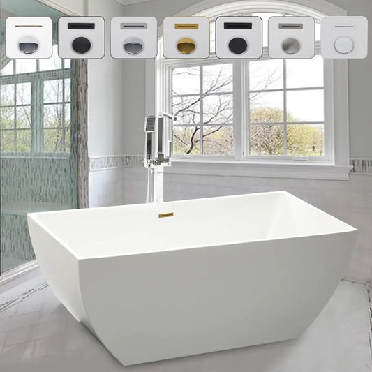 59" X 30" Acrylic Freestanding Bathtub | Home Improvement Bathtubs with Contemporary Design for Soaking and Bathing