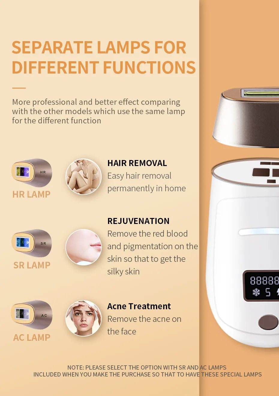 Vancostar Cordless Laser Hair Removal Rechargeable 