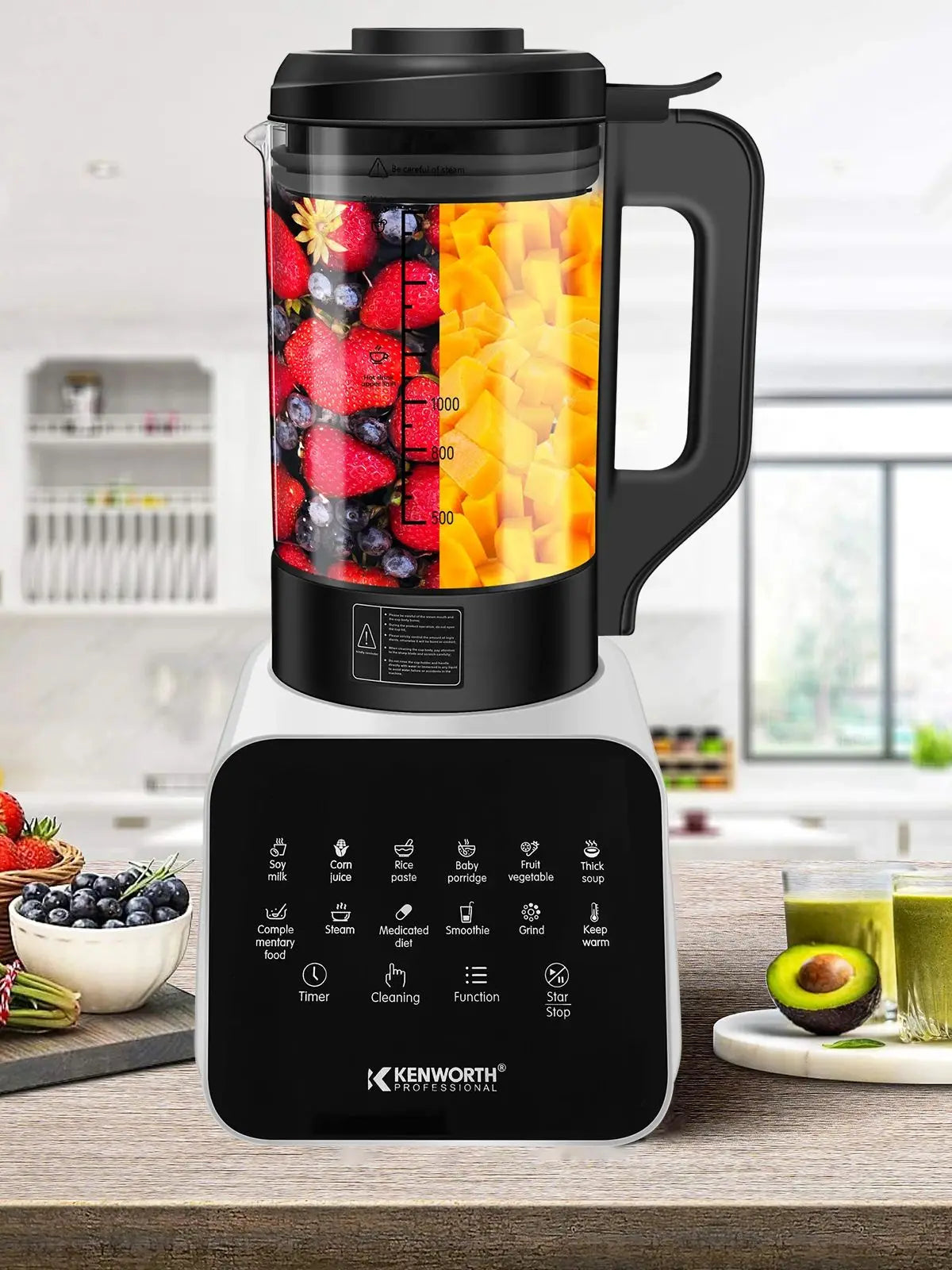 1200w commercial household timer pre-programed touch screen blender 1