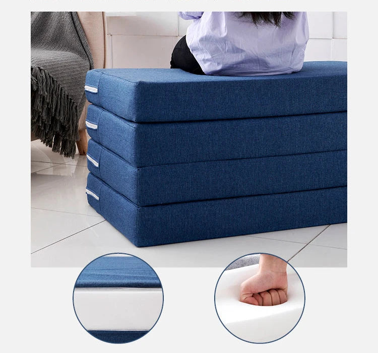 Single Memory Foam Folding Mattress Foldable Tatami Yoga Mat for Floor Sleeping School Office Lunch Break Portable Mattresses