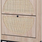 Shoe Cabinet, Shoe Rack Storage Organizer with 2 Flip Drawers, Natural Rattan Weave Shoe Storage Cabinet for Sneakers, Sl