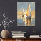 Charming sailing boat at sea - soft pastel canvas art, framed in wood, suitable for home decor and gifts