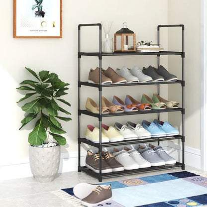 Hot Sales Layers Metal Shoe Rack Organizer Space Saving Fashion Black Shoe Shelf