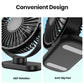 TOPK K60C 5000mAh Portable Mini Fan,Standing Fans for room,LED Display 360°Rotation Quiet Personal Desk Electric Fan for Camping