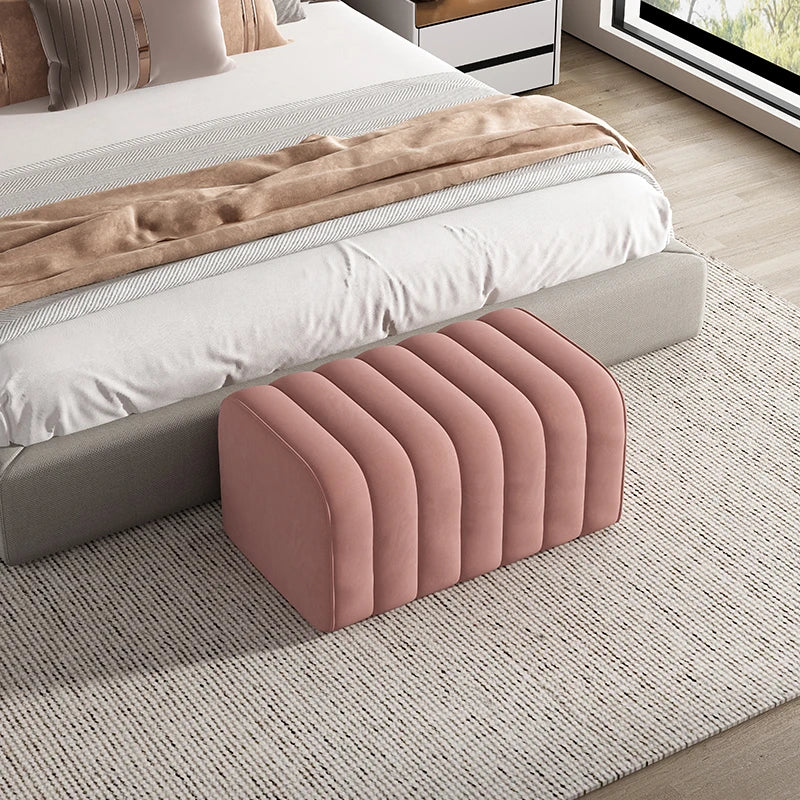 Modern shoe bench entrance Low stool hotel rests feet Sofa chair bedroom velvet bed end soft sofa bench design ottoman furniture