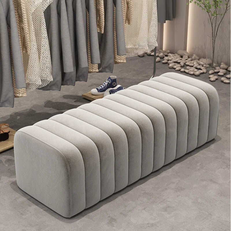 Modern shoe bench entrance Low stool hotel rests feet Sofa chair bedroom velvet bed end soft sofa bench design ottoman furniture