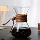 Chemex Coffee Hand Brewed Coffee Glass kettle 400ml/600ml/800ml Drip Wooden Collar Coffee Brew Kettle Coffee maker