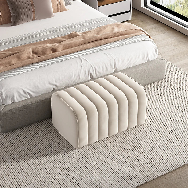 Modern shoe bench entrance Low stool hotel rests feet Sofa chair bedroom velvet bed end soft sofa bench design ottoman furniture