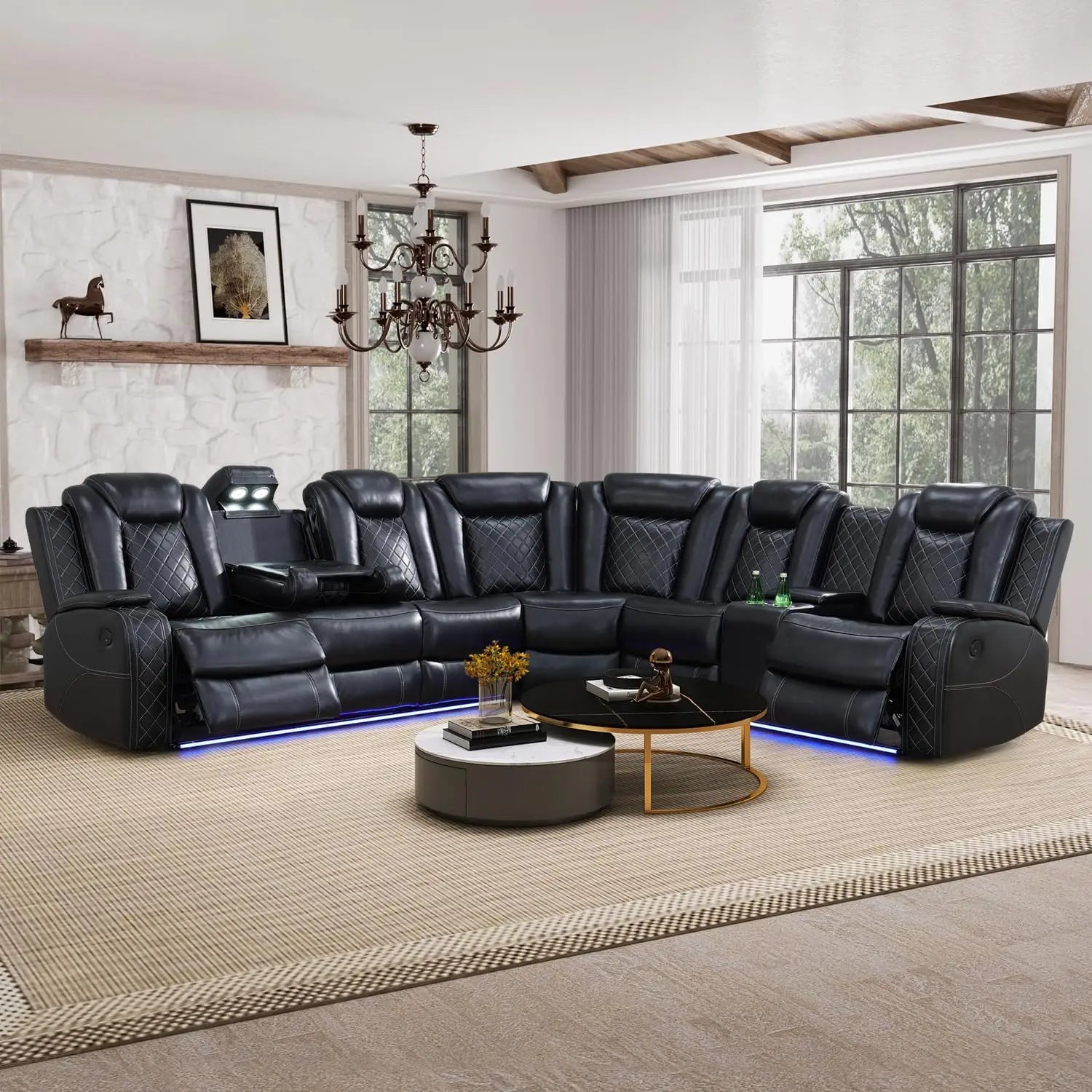 power reclining sectional sofa usb chargers