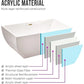 59" X 30" Acrylic Freestanding Bathtub | Home Improvement Bathtubs with Contemporary Design for Soaking and Bathing