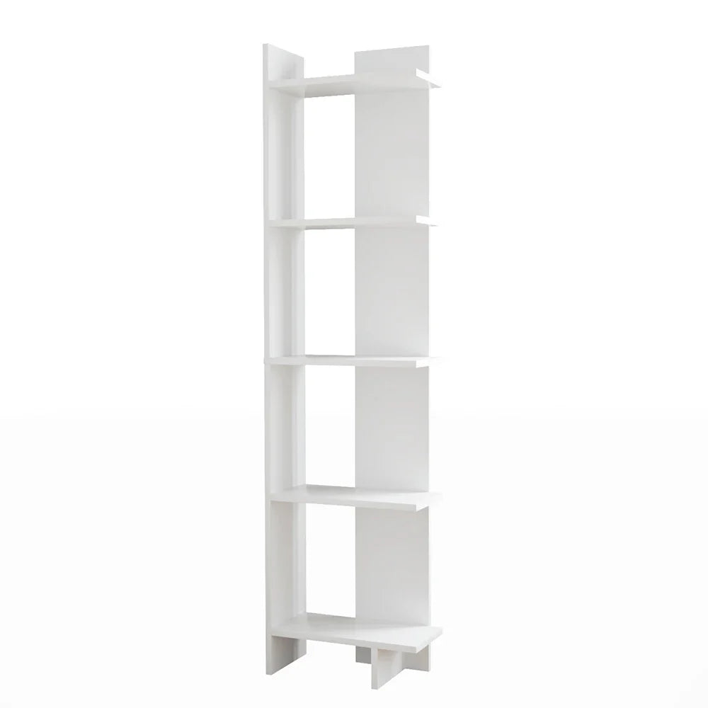 5 tier corner storage bookshelf shelving unit 45cm