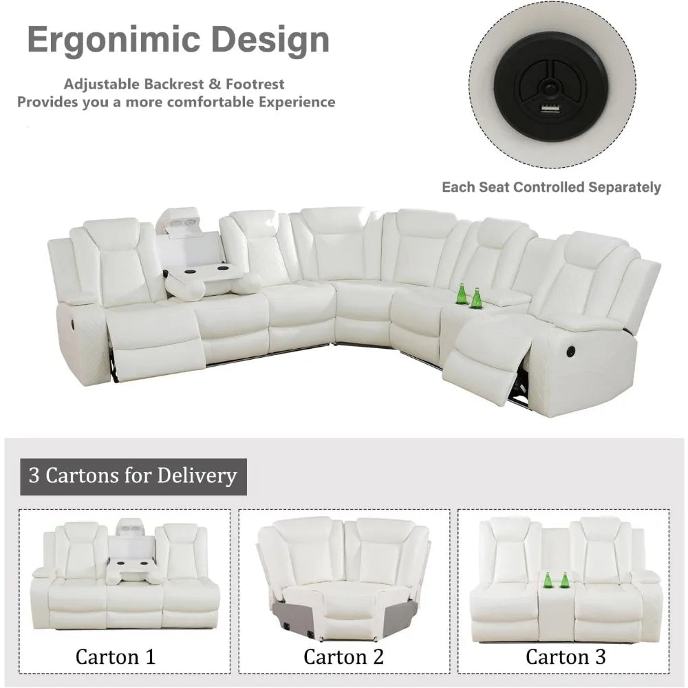 power reclining sectional sofa usb chargers