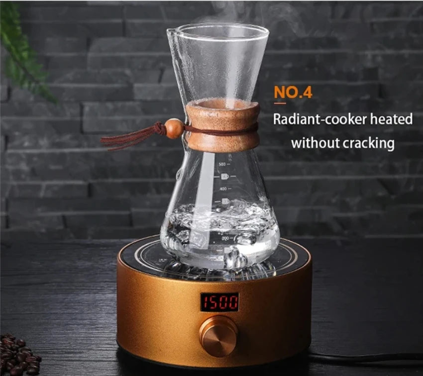 Chemex Coffee Hand Brewed Coffee Glass kettle 400ml/600ml/800ml Drip Wooden Collar Coffee Brew Kettle Coffee maker