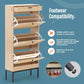 Shoe Cabinet, Shoe Rack Storage Organizer with 2 Flip Drawers, Natural Rattan Weave Shoe Storage Cabinet for Sneakers, Sl