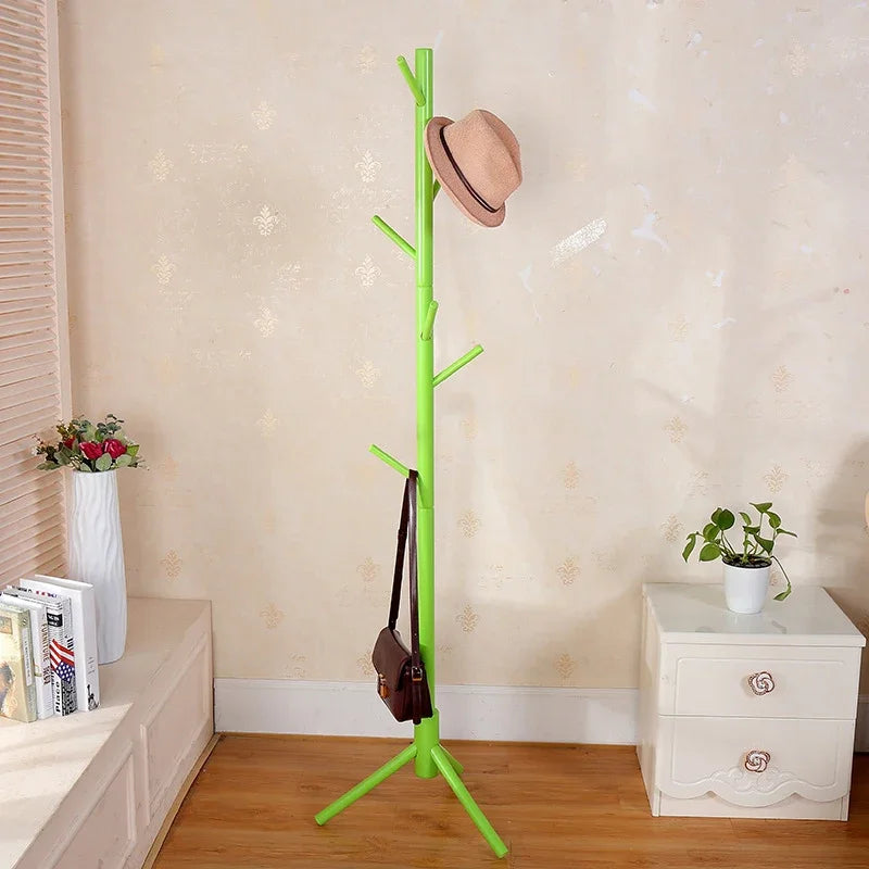 Wood Tree Coat Rack  Floor Hanging Clothes Rack Clothes Rack Bedroom Hat Stand Home Furniture Drying Rack With 8 Hooks