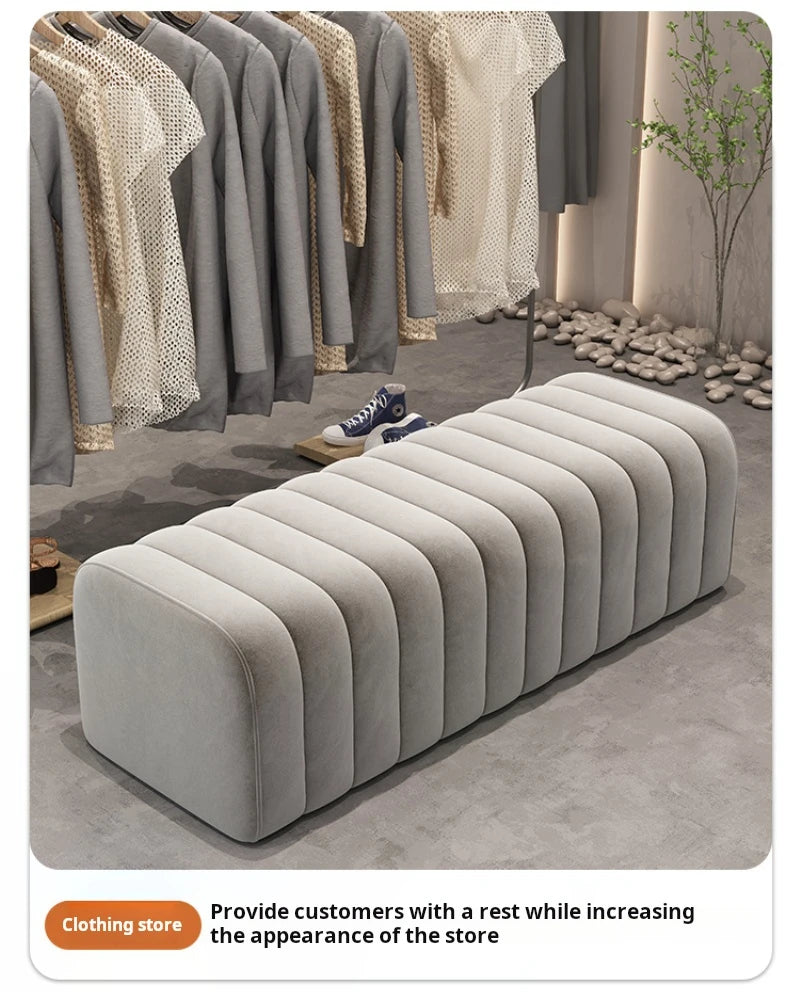 Modern shoe bench entrance Low stool hotel rests feet Sofa chair bedroom velvet bed end soft sofa bench design ottoman furniture