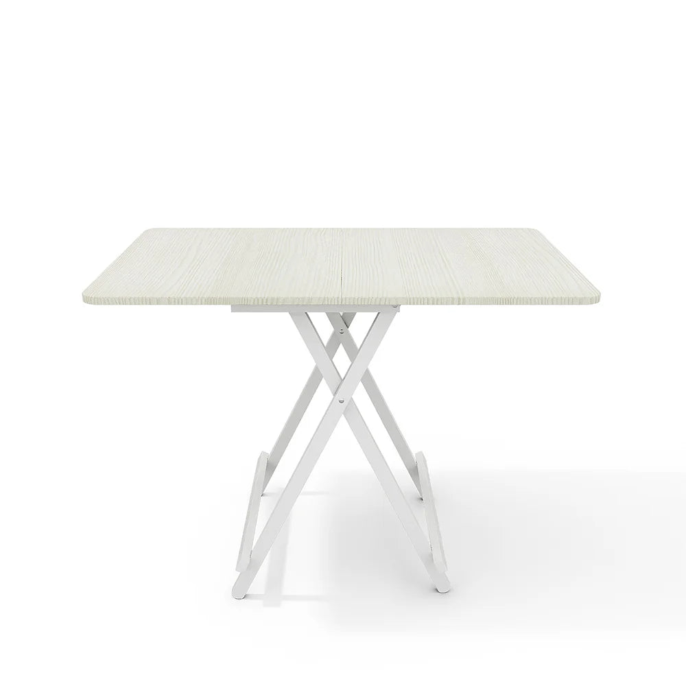 White 100x60cm Folding Wooden Dining Table for Living Room Garden Kitchen Bedroom