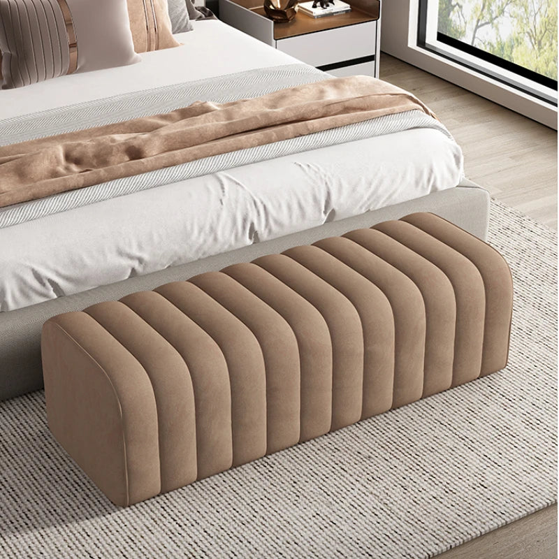 Modern shoe bench entrance Low stool hotel rests feet Sofa chair bedroom velvet bed end soft sofa bench design ottoman furniture