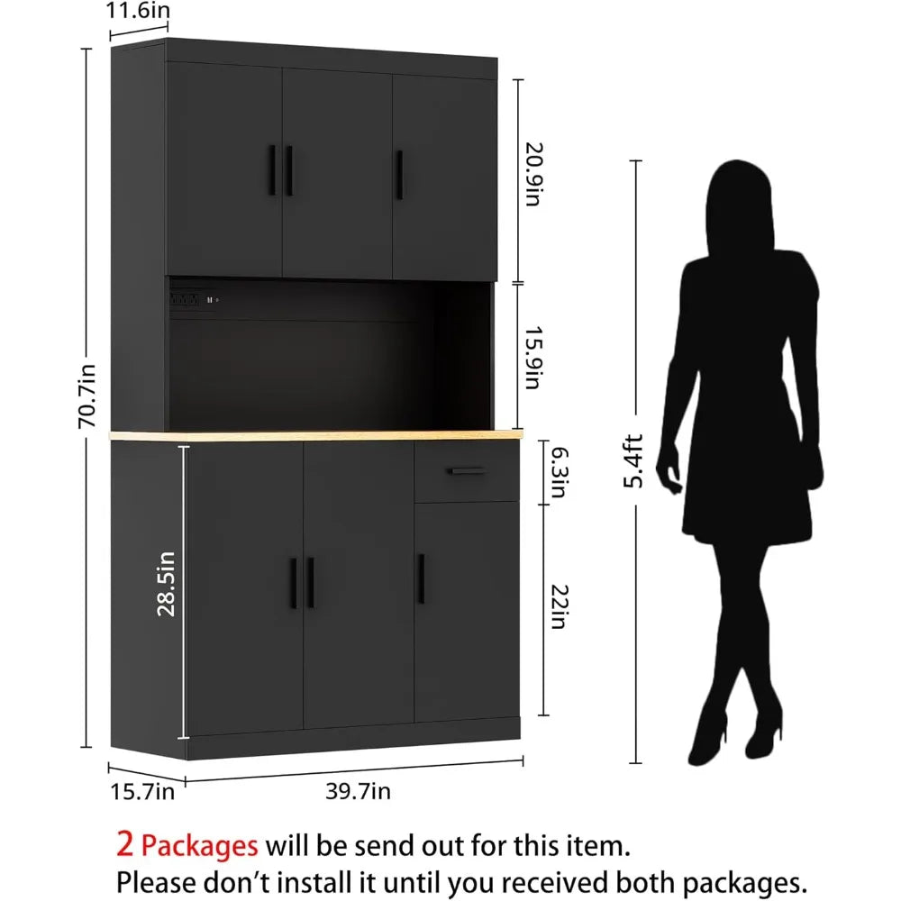 countertop 71 inches Tall Kitchen Storage Cabinet