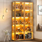 5-Tier Display Cabinet with Acrylic Glass Door, 65.5" High Storage Cabinet, Transparent Curio Cabinet&Bookcase for Collectibles