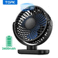 TOPK K60C 5000mAh Portable Mini Fan,Standing Fans for room,LED Display 360°Rotation Quiet Personal Desk Electric Fan for Camping