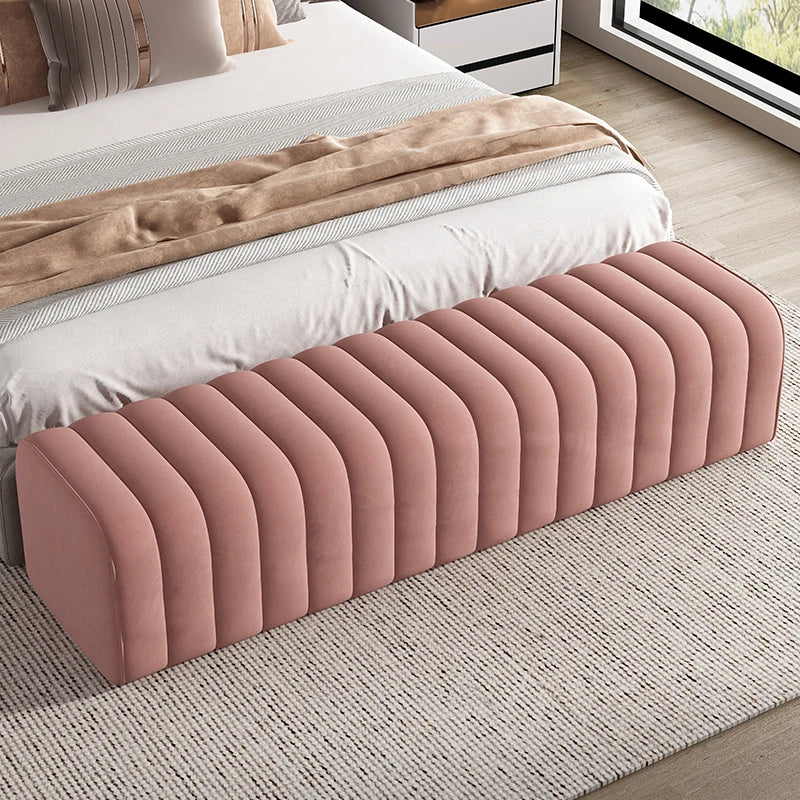 Modern shoe bench entrance Low stool hotel rests feet Sofa chair bedroom velvet bed end soft sofa bench design ottoman furniture